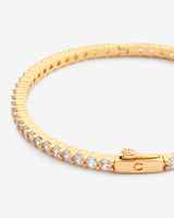 3mm Iced Tennis Bangle - Gold