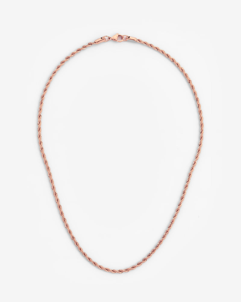 3mm Rope Chain - Rose Gold