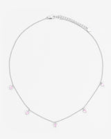 5 Heart Pink Stones Necklace