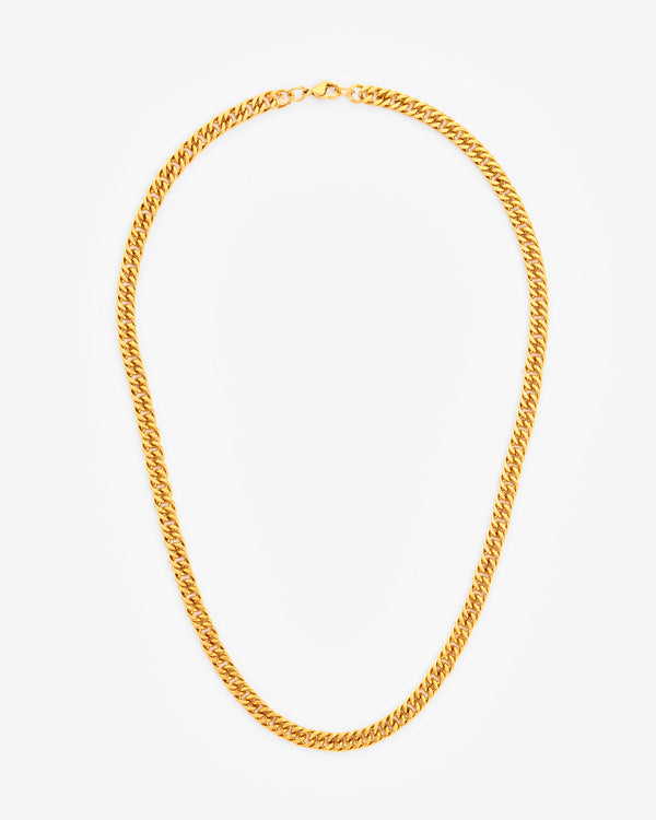 5mm Square Cuban Chain - Gold