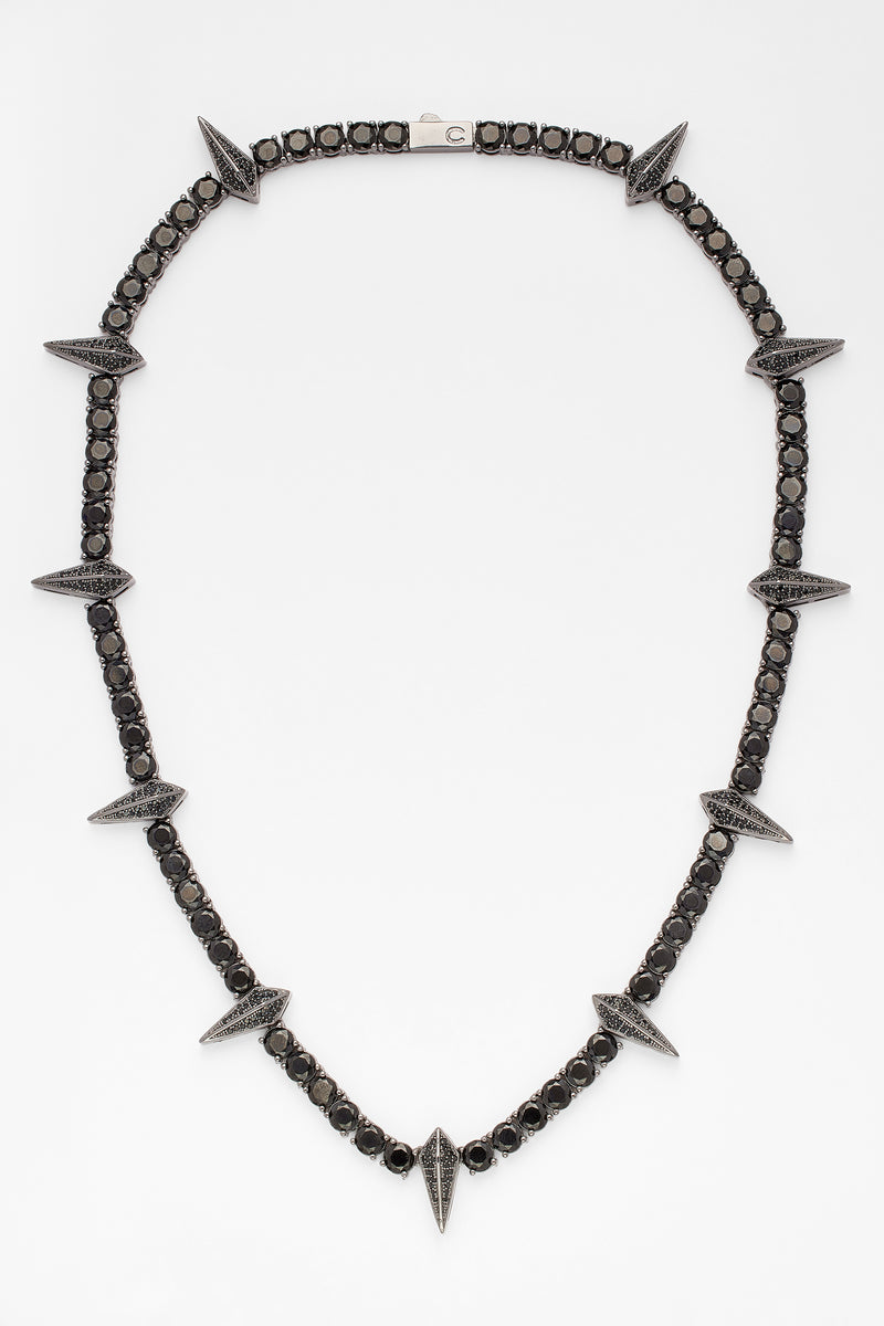 5mm Pave Spike Tennis Chain - Black