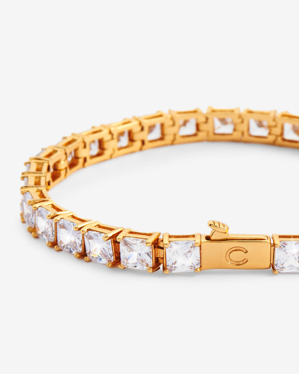 5mm Square Tennis Bracelet - Gold