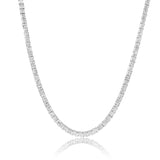 5mm Baguette Tennis Chain - White Gold - Cernucci