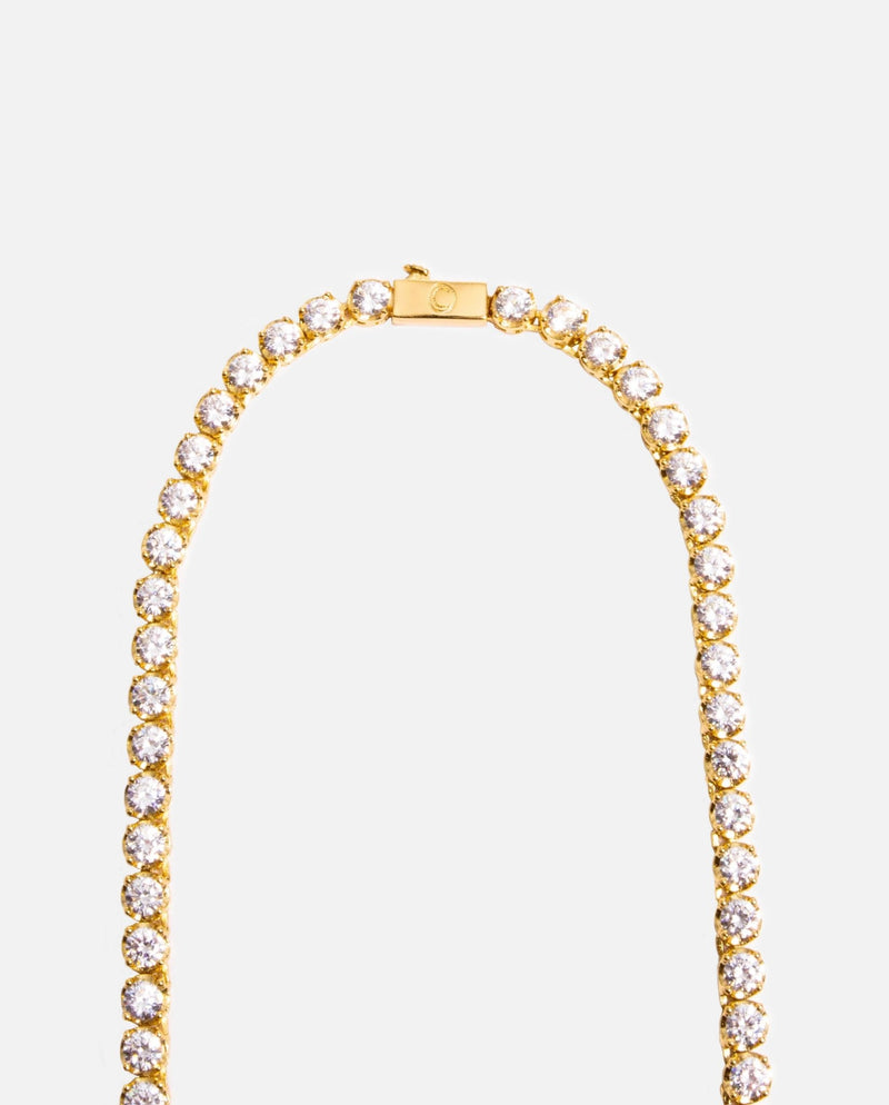 5mm Round Tennis Chain - Gold - Cernucci