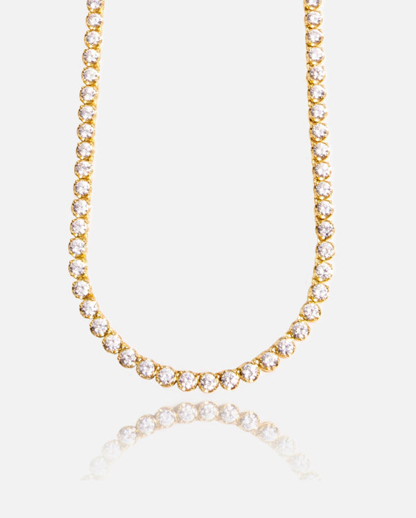 5mm Round Tennis Chain - Gold - Cernucci