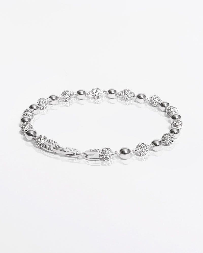 5mm Iced & Plain Ball Bracelet