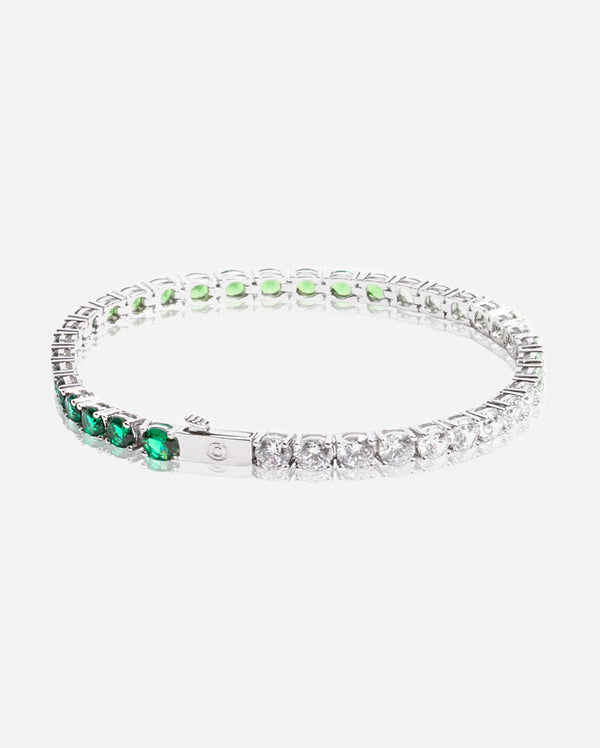 5mm Tennis Bracelet - Green Graduated