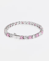 5mm Tennis Bracelet - Pink & White