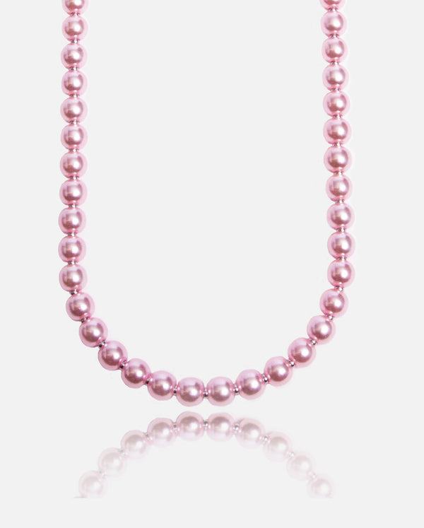 6mm Beaded Pearl Necklace - Pink - Cernucci