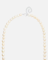 6mm Pearl Iced Heart Necklace