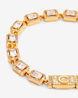 8mm Centre Baguette Bracelet - Gold