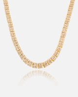 8mm Clustered Baguette Tennis Chain - Gold - Cernucci