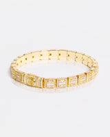 8mm Clustered Baguette Tennis Bracelet - Gold