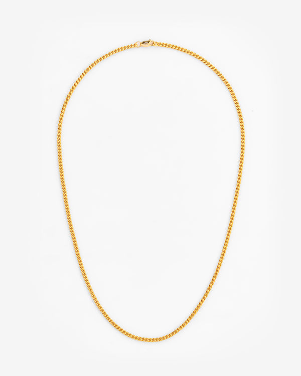 925 3mm Cuban Chain - Gold