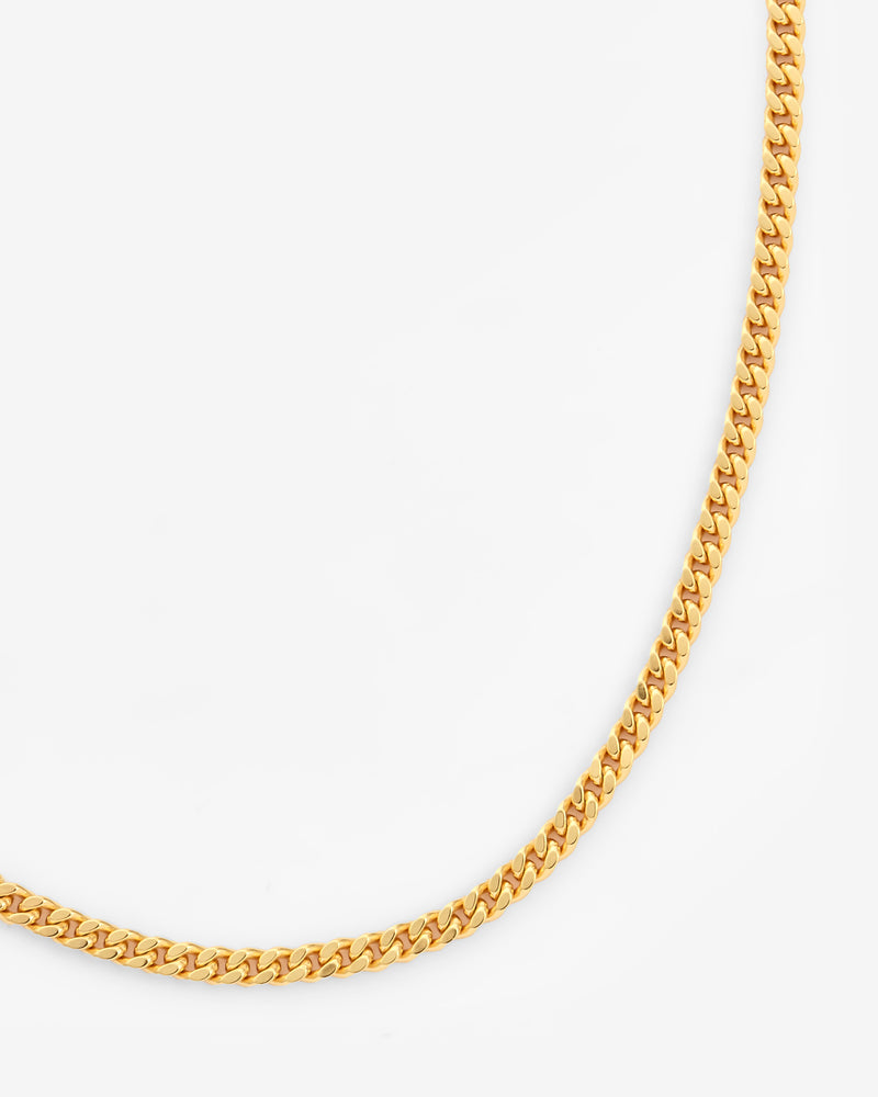 925 3mm Cuban Chain - Gold