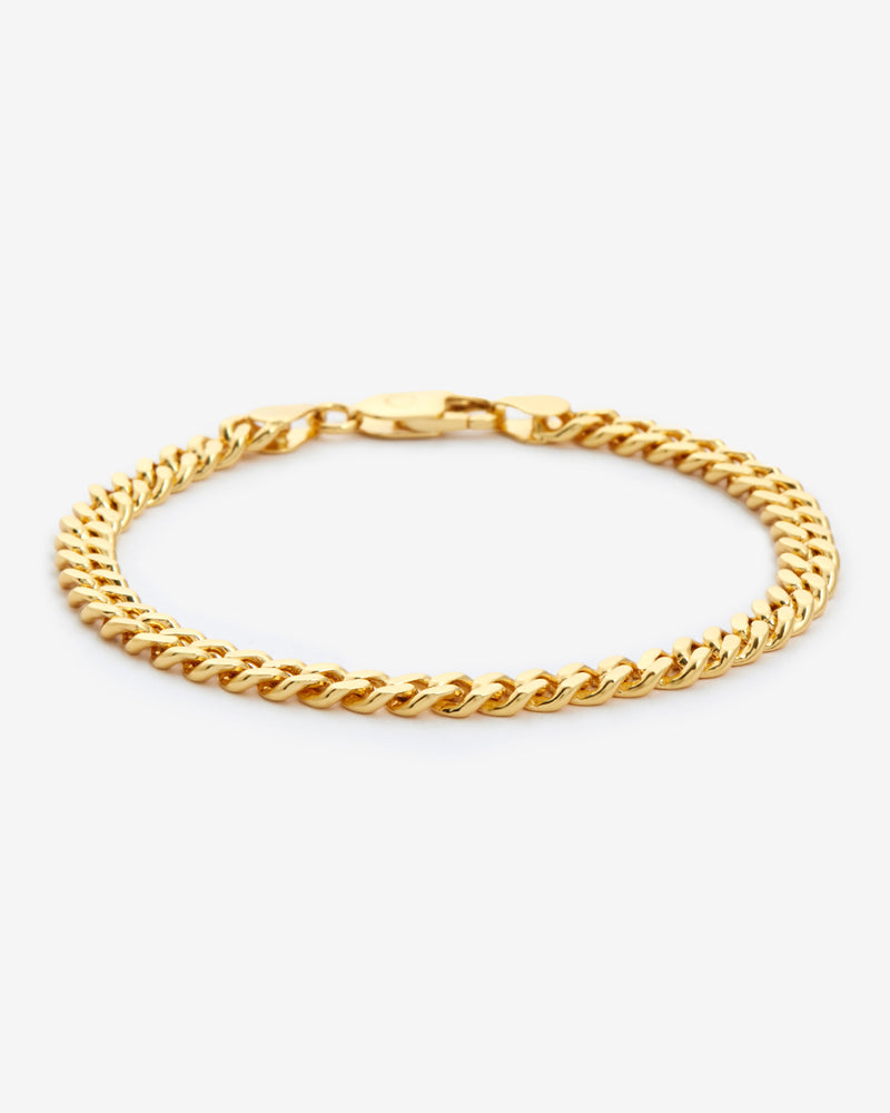 925 5mm Cuban Bracelet - Gold