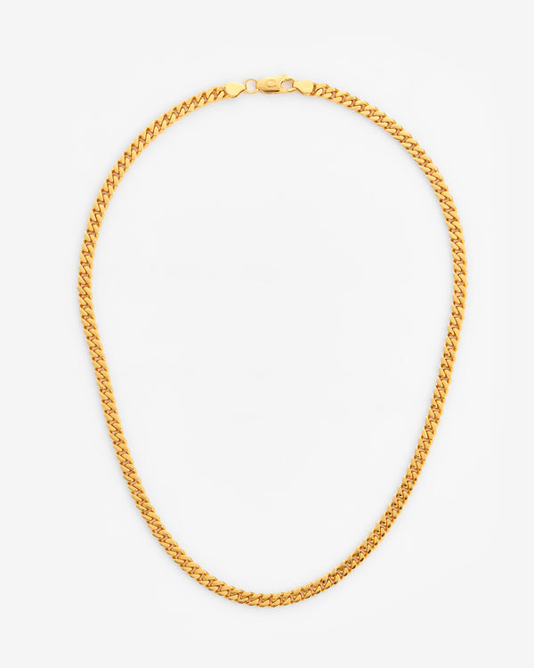 925 5mm Cuban Chain - Gold