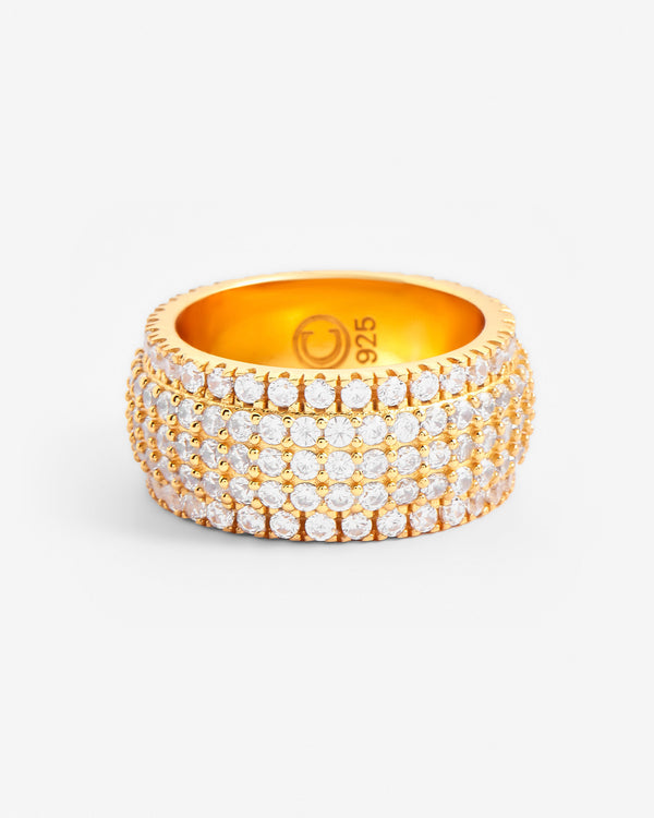 5 Row Band Ring - Gold