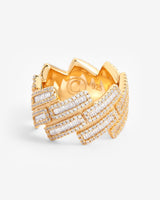 Baguette Prong Cuban Ring - Gold