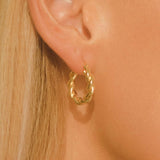 Twisted Hoop Earrings - Gold