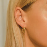 Twisted Hoop Earrings - Gold