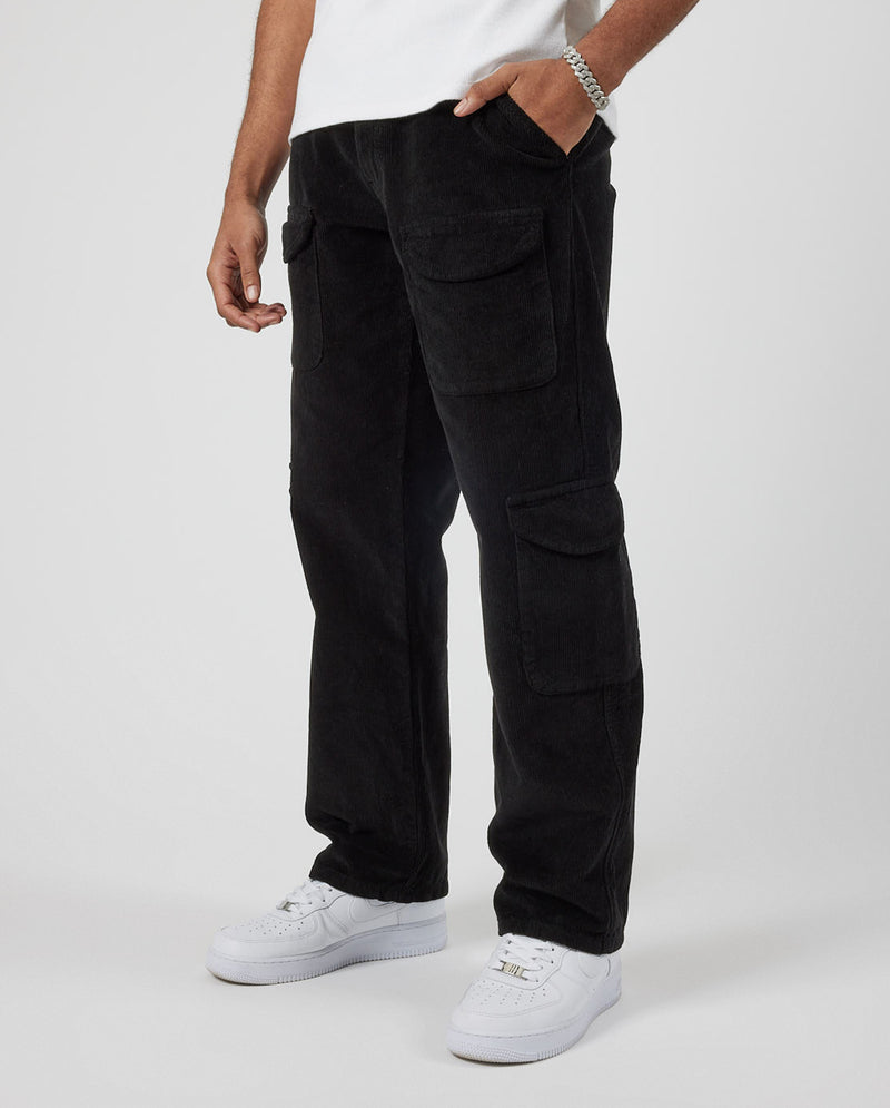 Cord Cargo Trouser - Black