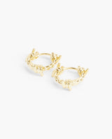 Barbed Wire Huggie Earrings - Gold