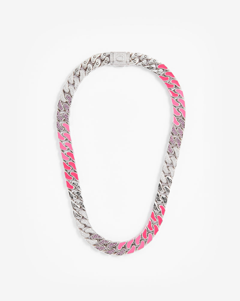 Cernucci Cuban Link Necklace - Pink