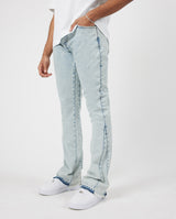 Relaxed Panelled Jeans - Light Blue