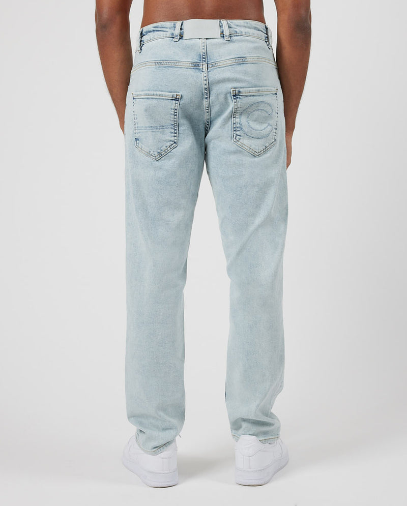 Straight Leg Denim Jeans - Light Blue