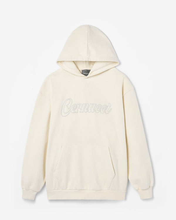 Cernucci Embroidered Hoodie - Ecru