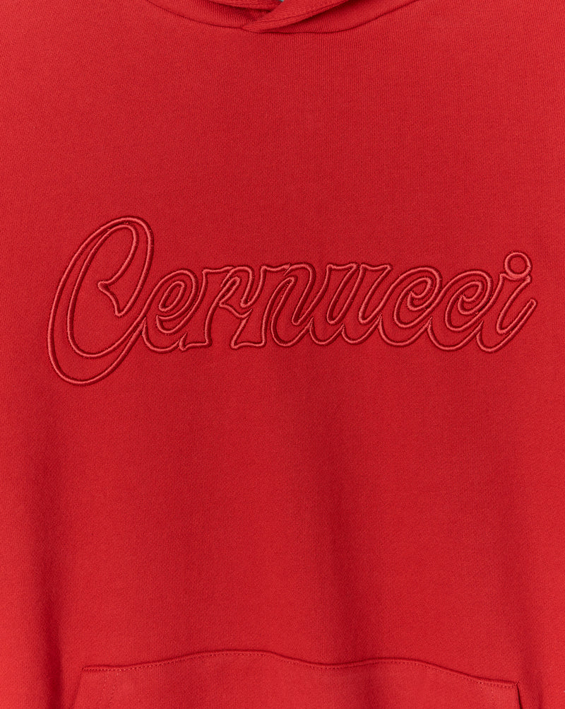 Cernucci Embroidered Hoodie - Red