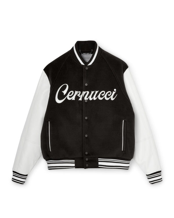 Cernucci Varsity Bomber Jacket - Black