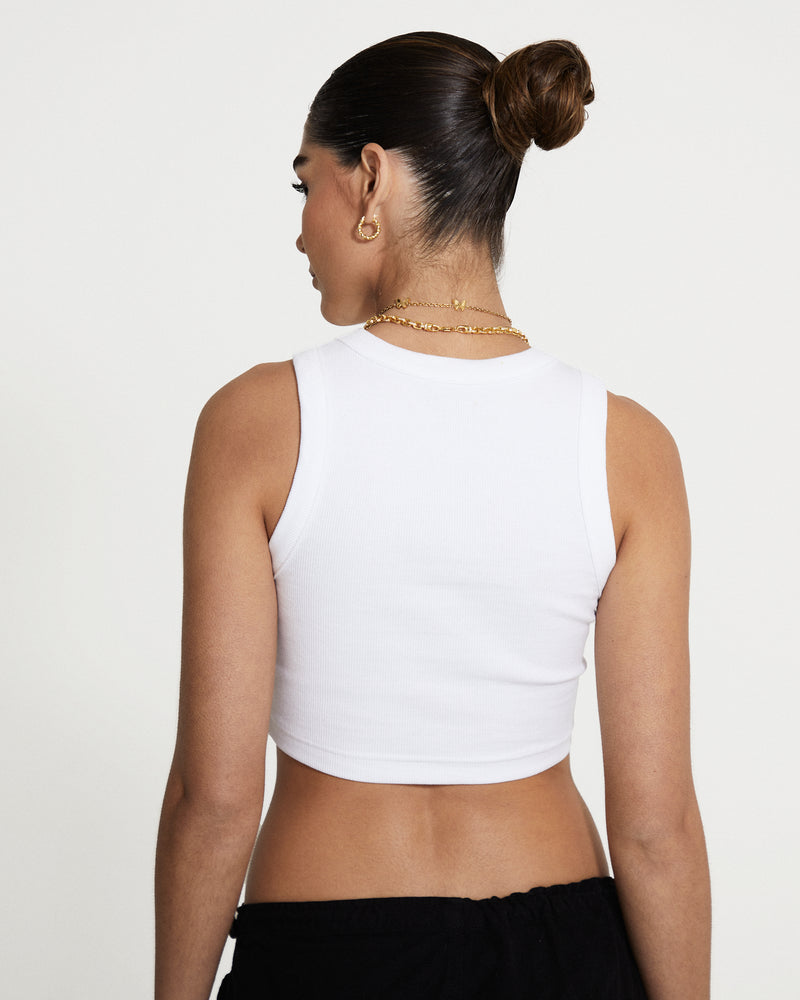 Cernucci Embroidered Crop Top - White