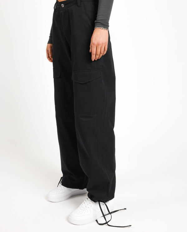 Woven Cargo Trouser - Black