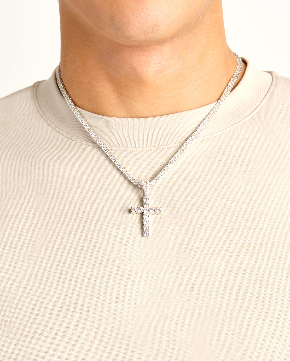 925 Cross Pendant - White Gold | Mens Pendants | Shop Cross Pendants at ...