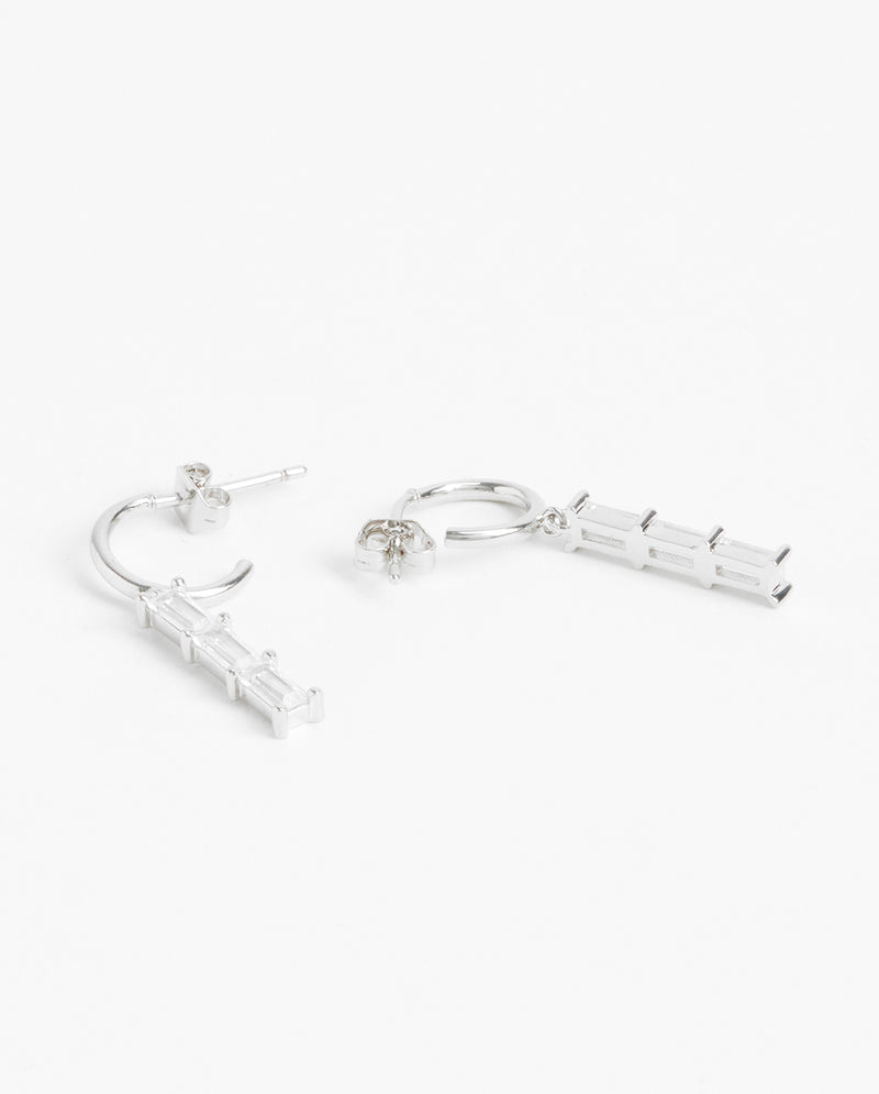 Clear Stone Baguette Drop Earrings