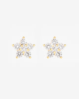 Iced Flower Earrings - Gold