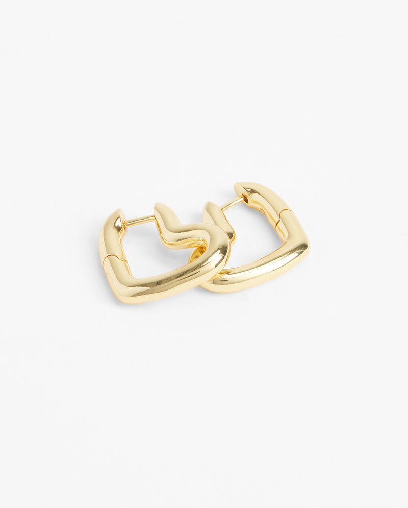 Heart Shape Hoop Earrings - Gold