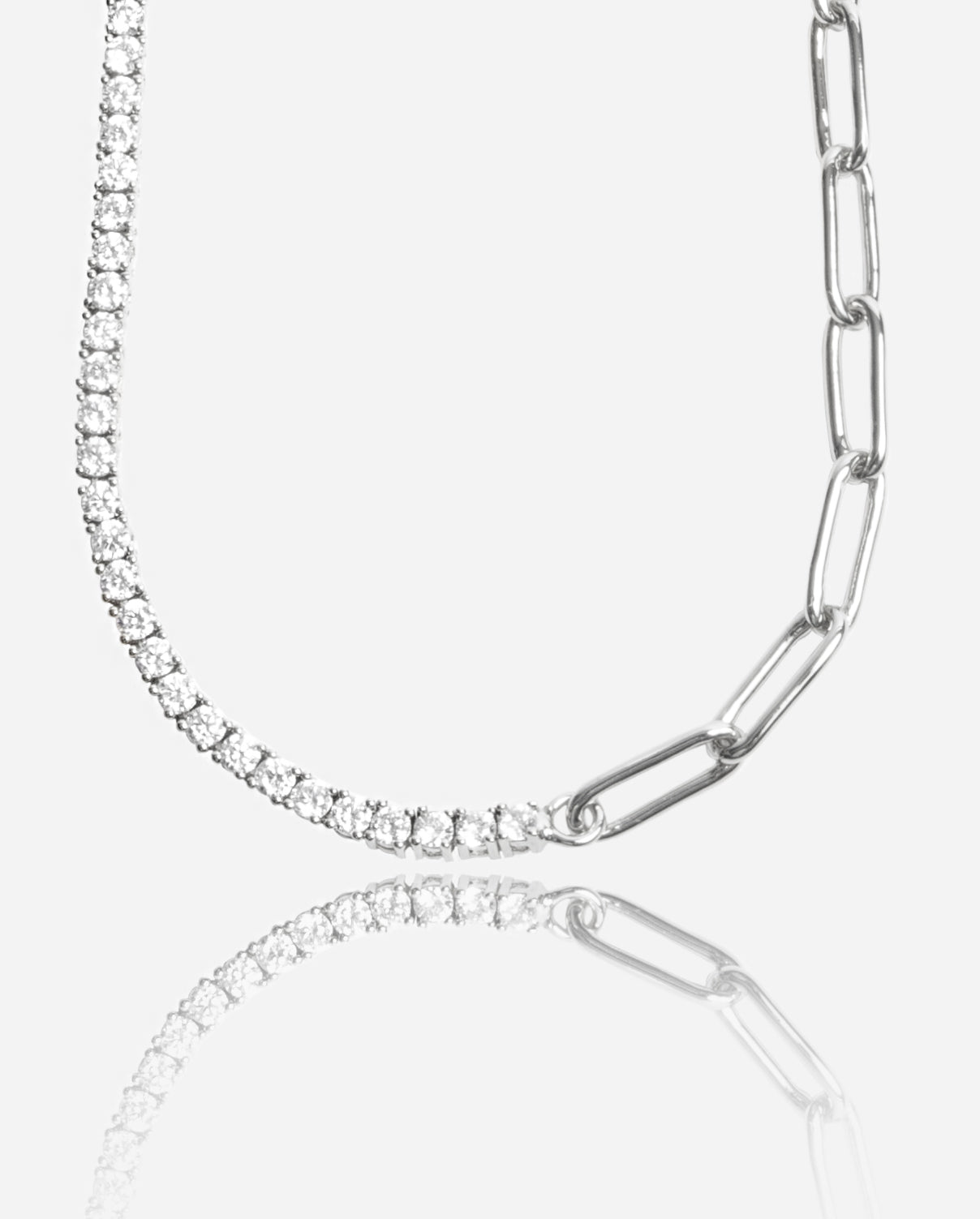 Half Tennis Half Hermes Necklace – Cernucci