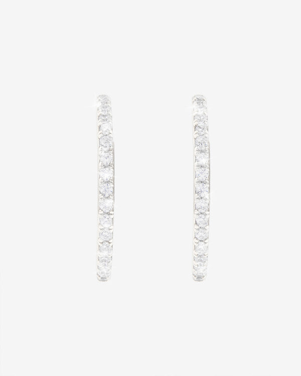 Iced Minimal Hoop Earrings