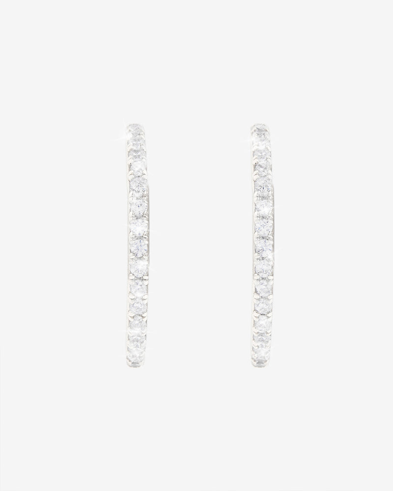 Iced Minimal Hoop Earrings