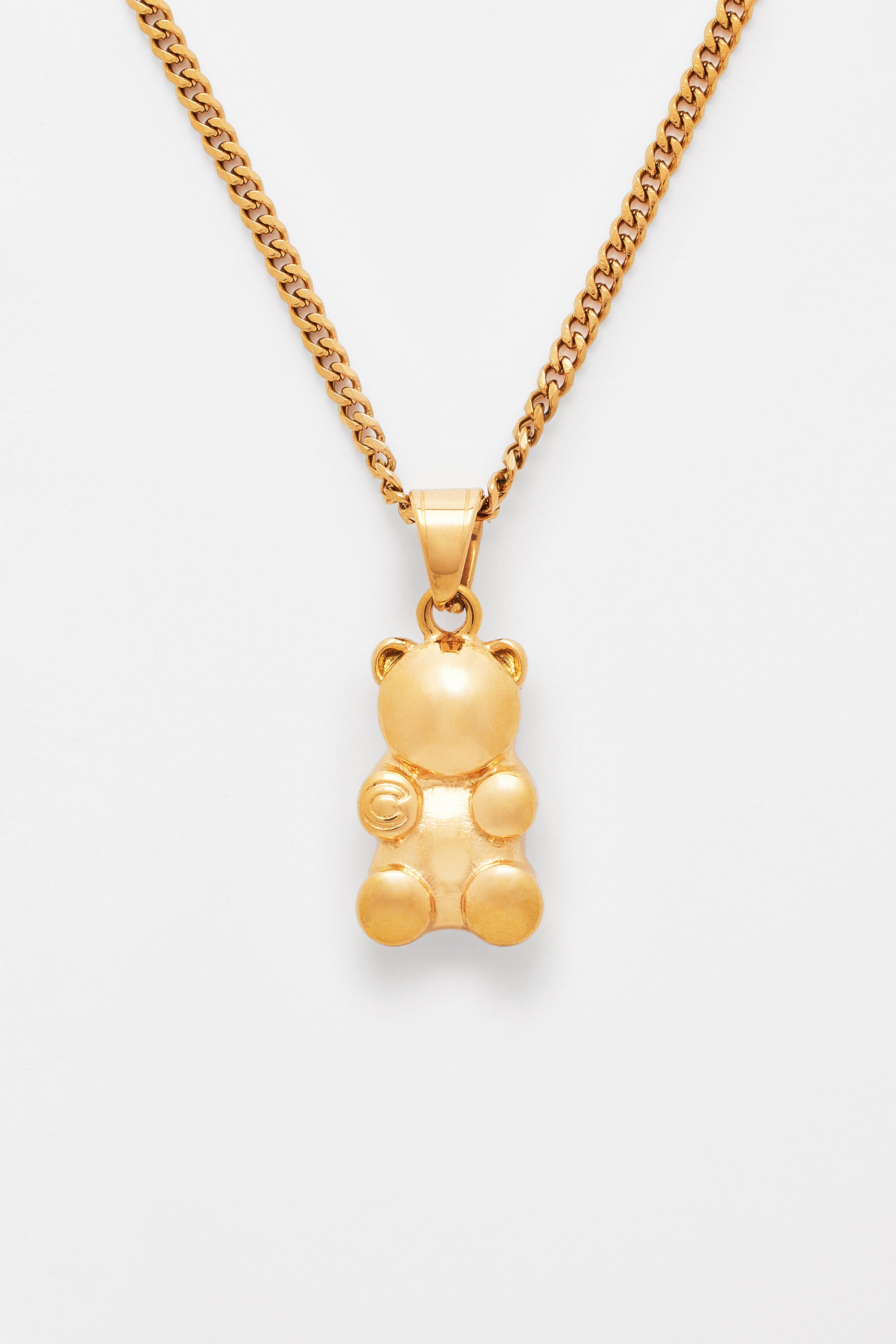 3mm Cernucci Bear Cuban Chain Necklace - Gold