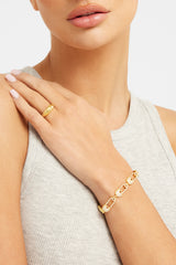 Iced Safety Pin Allway Bracelet - Gold