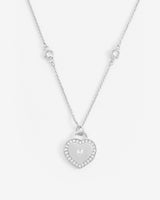 Iced Stone Heart Bezel Necklace