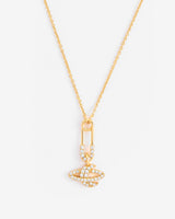 Iced Solar Planet Necklace - Gold