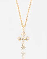 Iced Celtic Cross Pendant - Gold