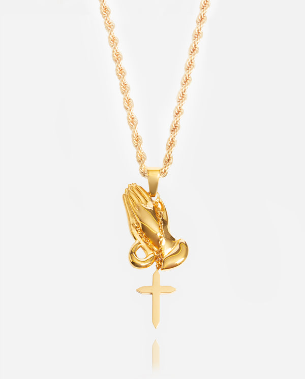 Praying Hands Pendant - Gold