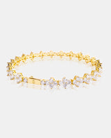 3mm Flower Tennis Bracelet - Gold