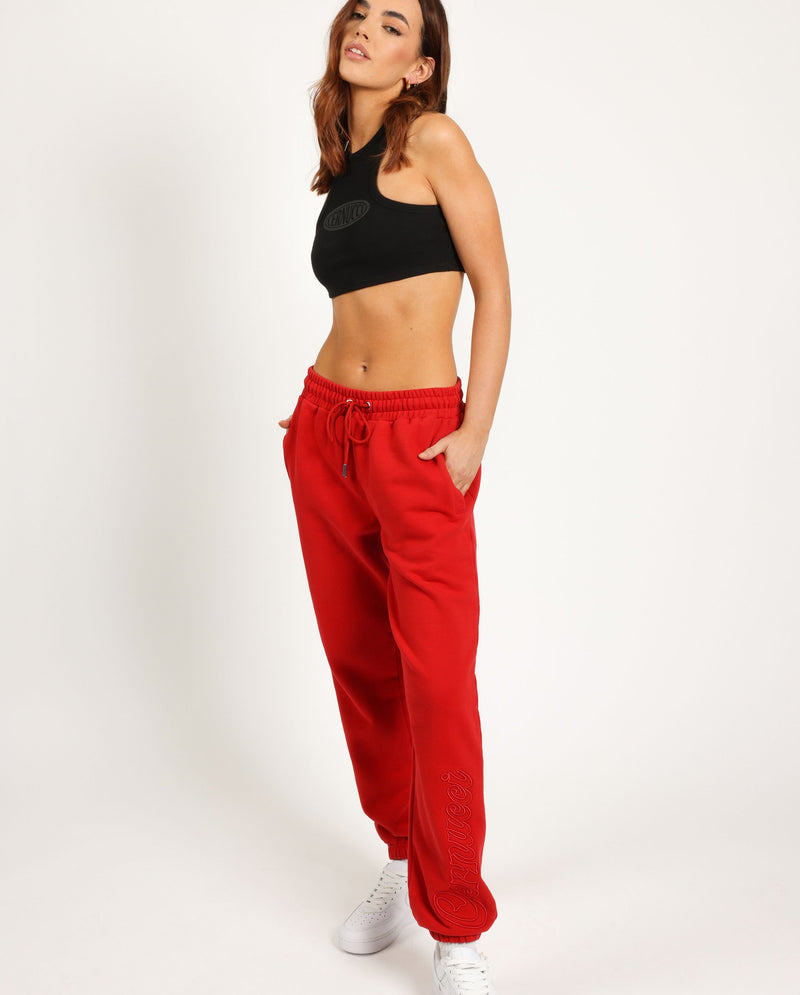 Cernucci Embroidered Jogger - Red